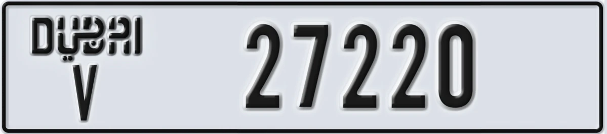 UAE License Plate Dubai V 27220