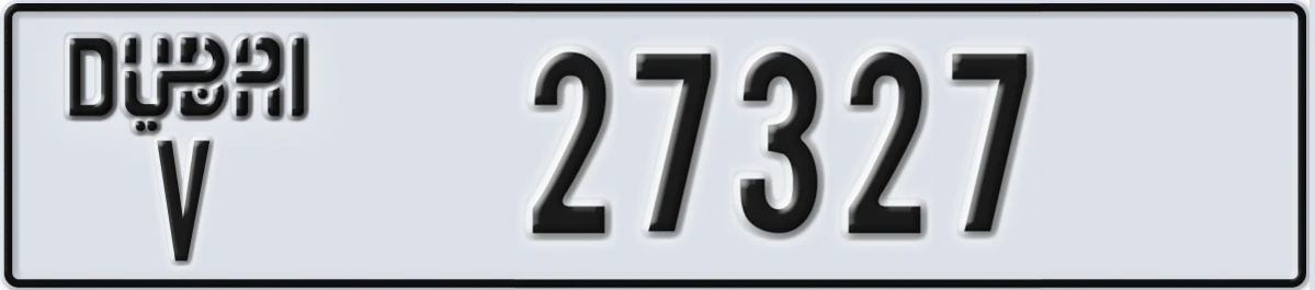 UAE License Plate Dubai V 27327