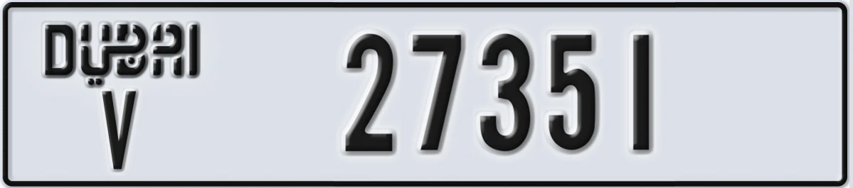 UAE License Plate Dubai V 27351