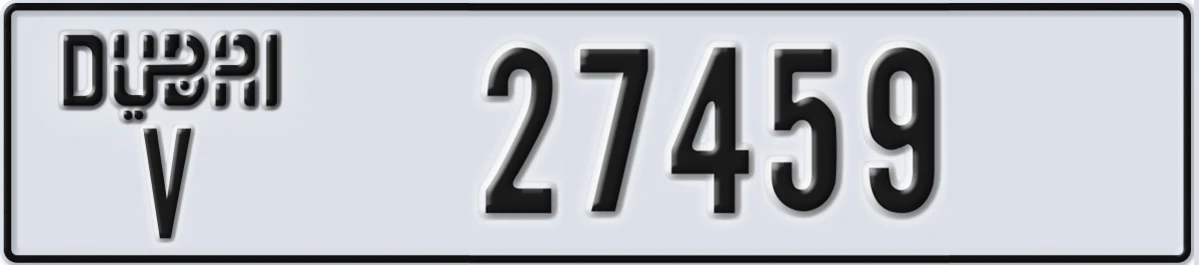 UAE License Plate Dubai V 27459