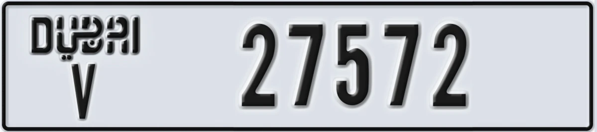UAE License Plate Dubai V 27572