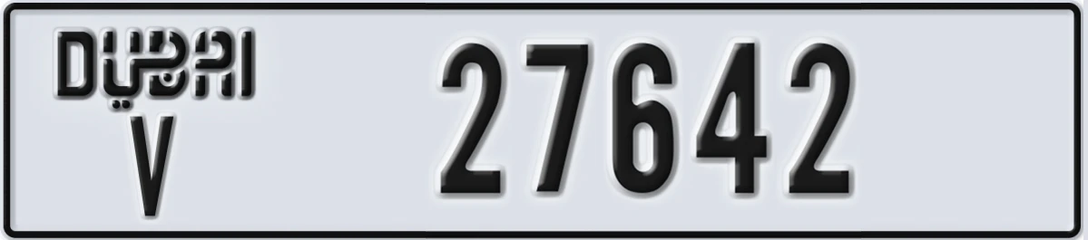 UAE License Plate Dubai V 27642