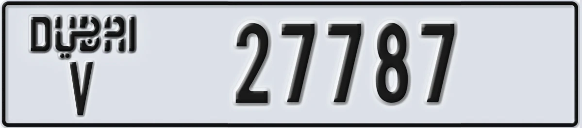 UAE License Plate Dubai V 27787