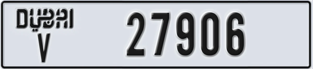 UAE License Plate Dubai V 27906