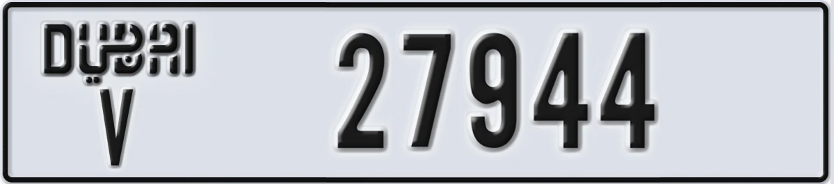 UAE License Plate Dubai V 27944