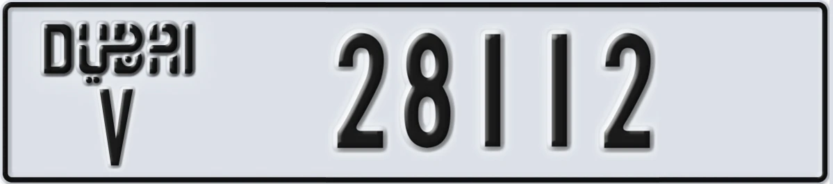 UAE License Plate Dubai V 28112