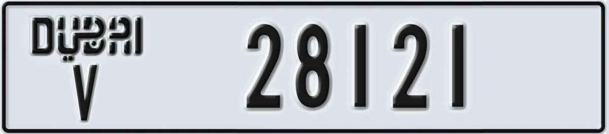 UAE License Plate Dubai V 28121