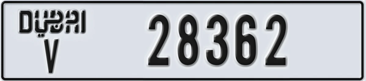 UAE License Plate Dubai V 28362