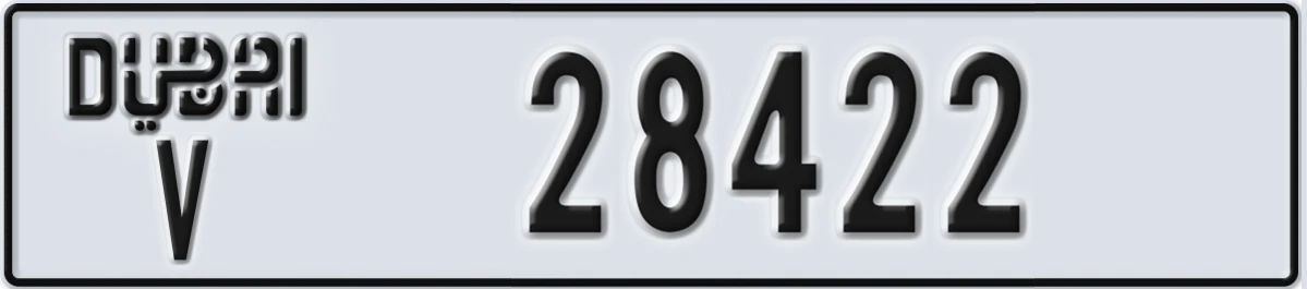 UAE License Plate Dubai V 28422
