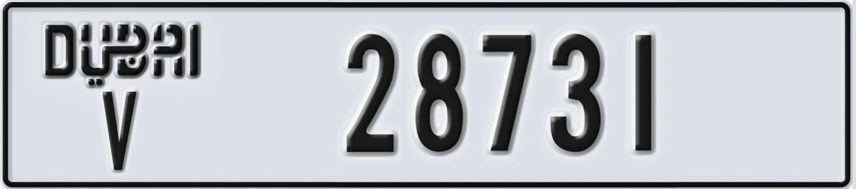 UAE License Plate Dubai V 28731