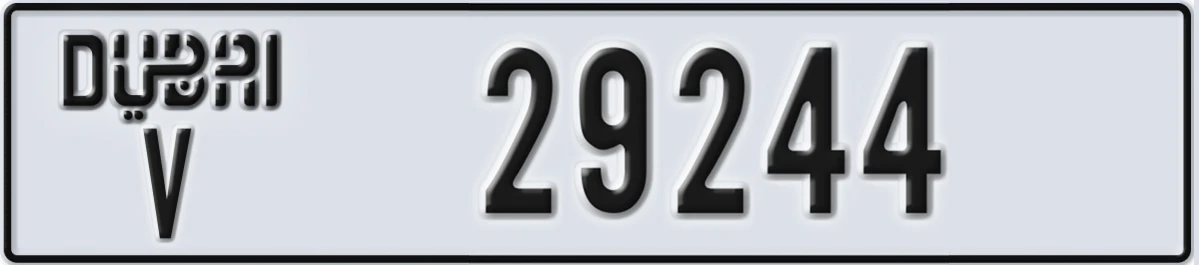 UAE License Plate Dubai V 29244