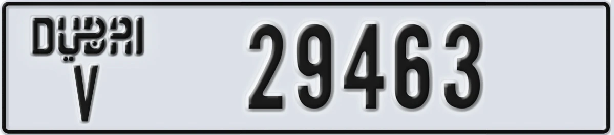 UAE License Plate Dubai V 29463