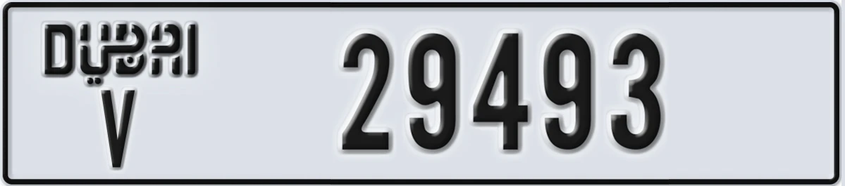 UAE License Plate Dubai V 29493