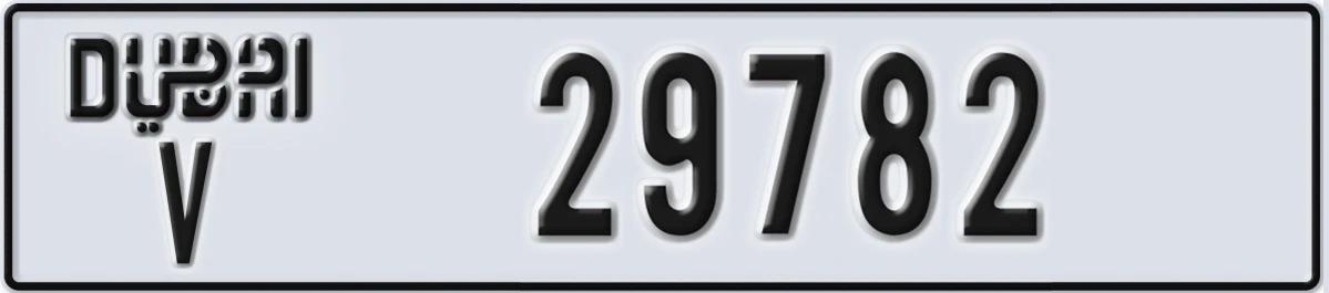 UAE License Plate Dubai V 29782