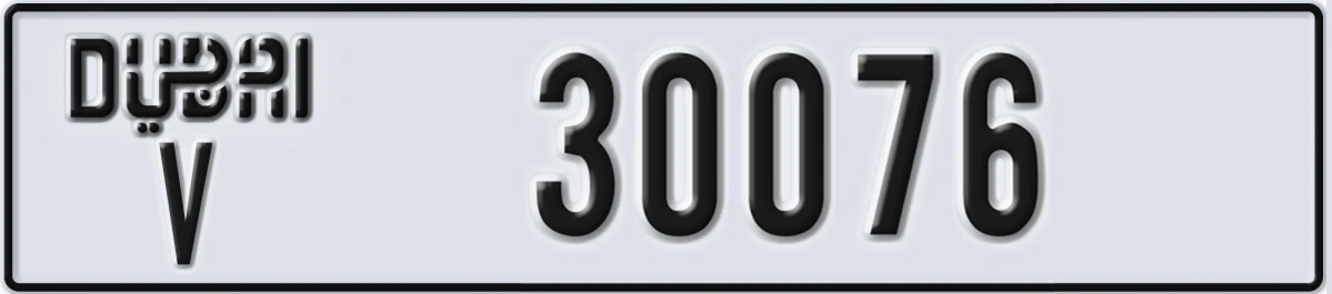 UAE License Plate Dubai V 30076