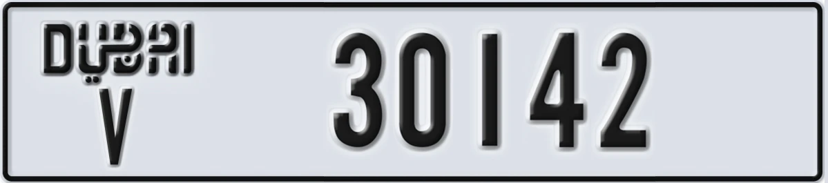 UAE License Plate Dubai V 30142