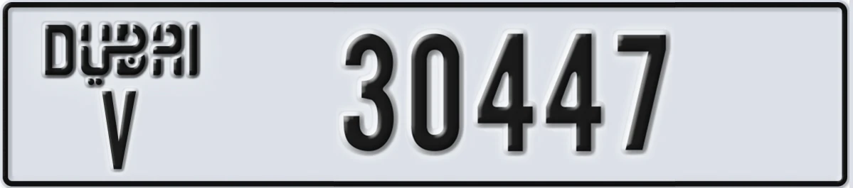 UAE License Plate Dubai V 30447