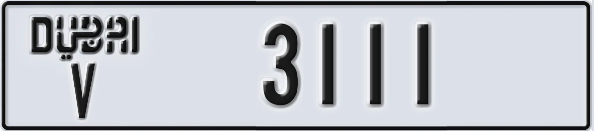 UAE License Plate Dubai V 3111