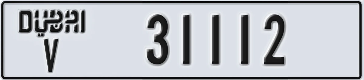 UAE License Plate Dubai V 31112
