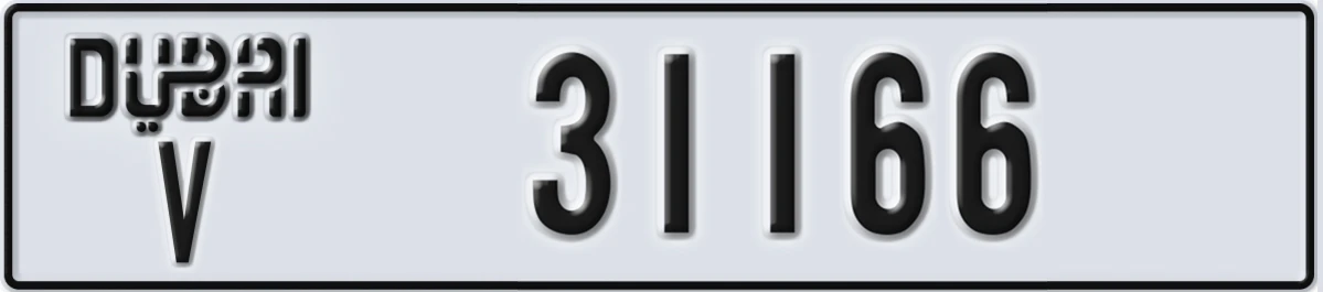 UAE License Plate Dubai V 31166