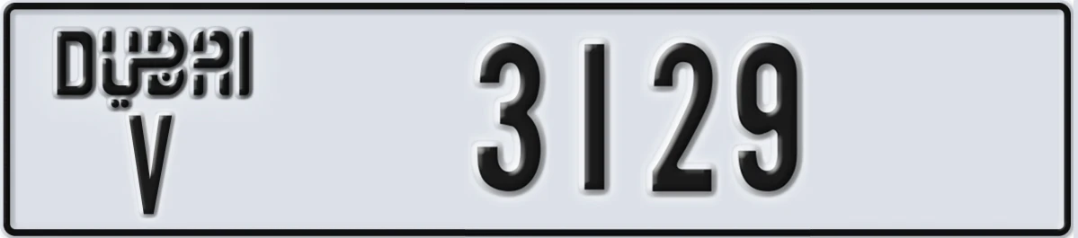UAE License Plate Dubai V 3129