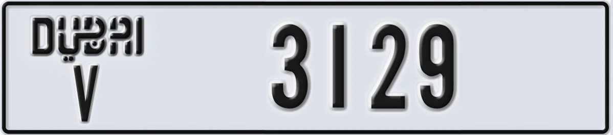 UAE License Plate Dubai V 3129
