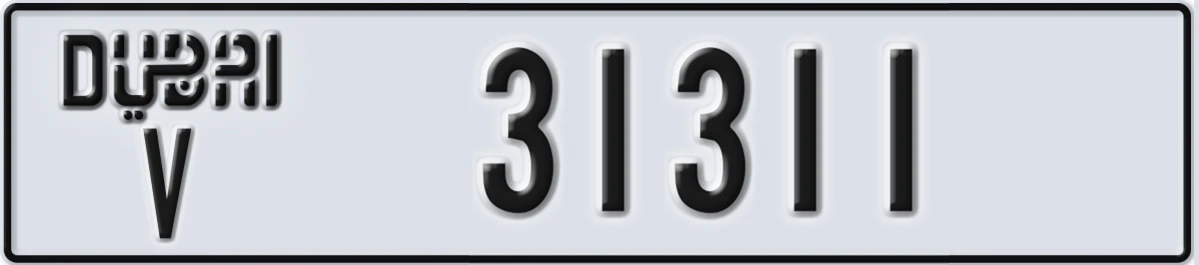 UAE License Plate Dubai V 31311