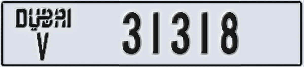 UAE License Plate Dubai V 31318