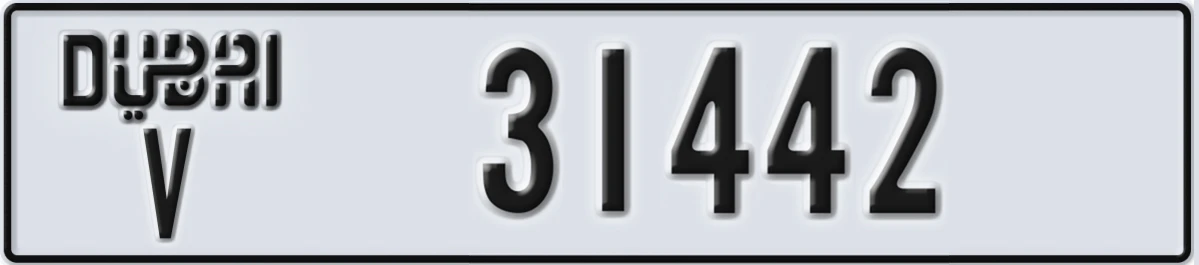 UAE License Plate Dubai V 31442