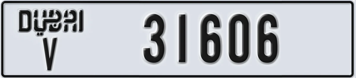 UAE License Plate Dubai V 31606
