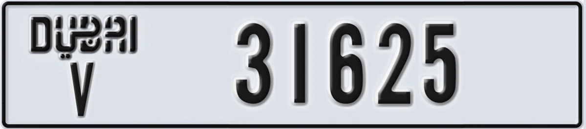 UAE License Plate Dubai V 31625
