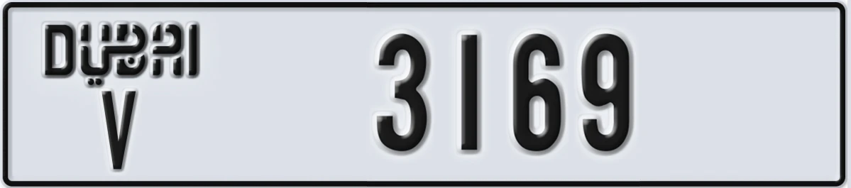 UAE License Plate Dubai V 3169