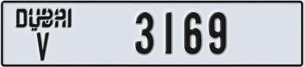 UAE License Plate Dubai V 3169