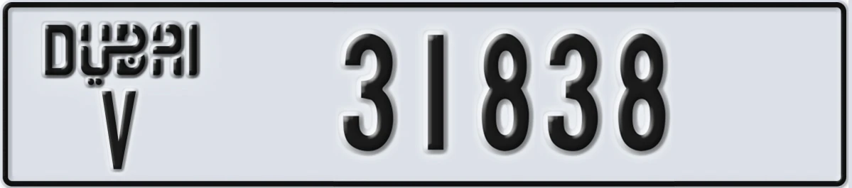 UAE License Plate Dubai V 31838