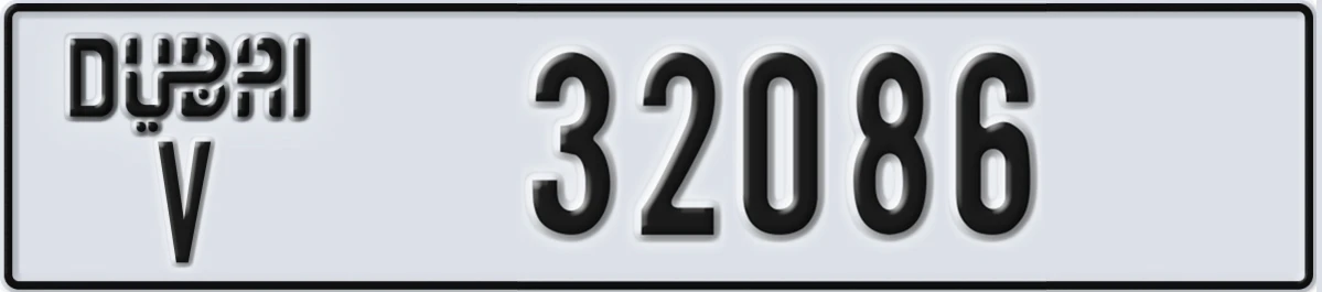 UAE License Plate Dubai V 32086
