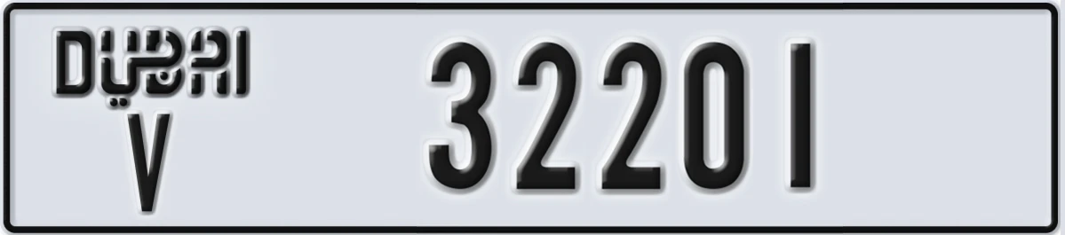UAE License Plate Dubai V 32201