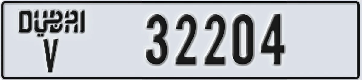 UAE License Plate Dubai V 32204