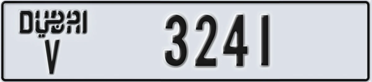 UAE License Plate Dubai V 3241
