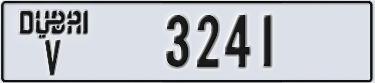 UAE License Plate Dubai V 3241