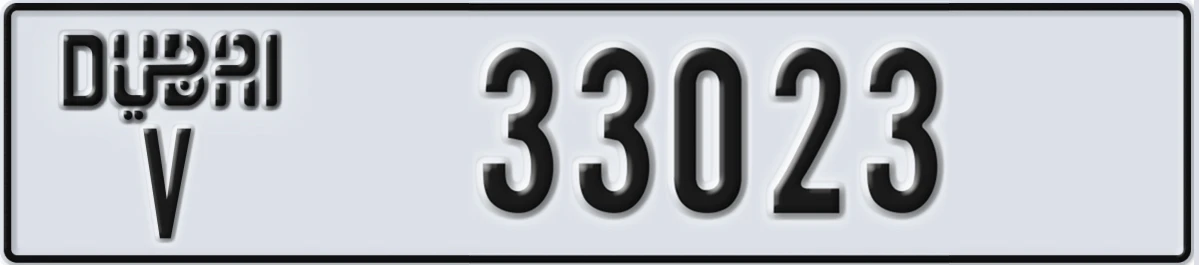 UAE License Plate Dubai V 33023