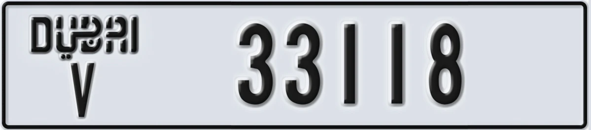 UAE License Plate Dubai V 33118