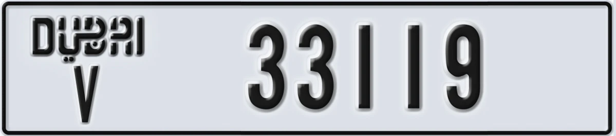 UAE License Plate Dubai V 33119