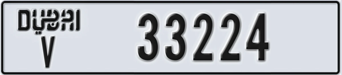 UAE License Plate Dubai V 33224