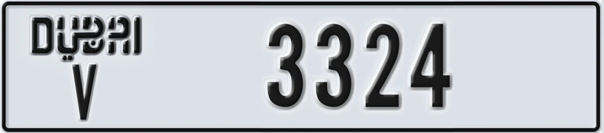 UAE License Plate Dubai V 3324