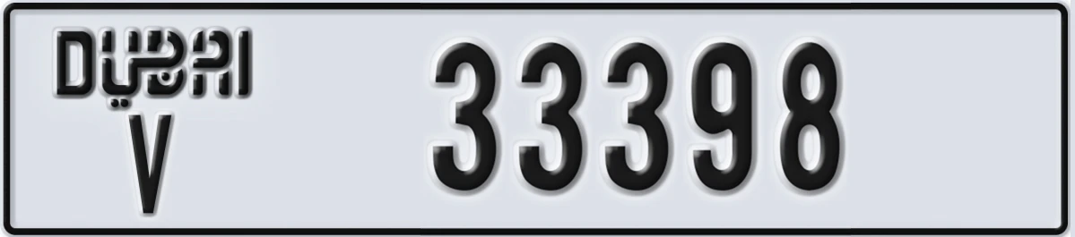 UAE License Plate Dubai V 33398