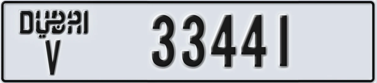 UAE License Plate Dubai V 33441