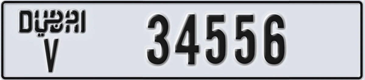 UAE License Plate Dubai V 34556