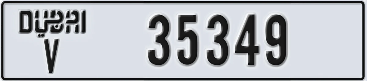 UAE License Plate Dubai V 35349