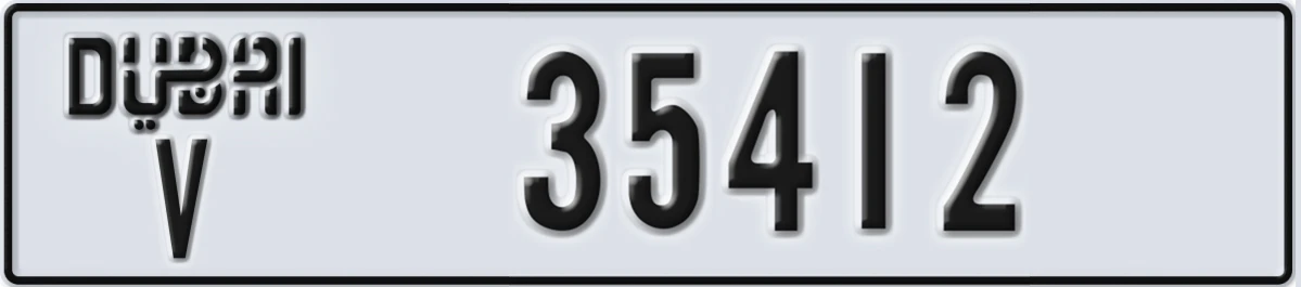 UAE License Plate Dubai V 35412