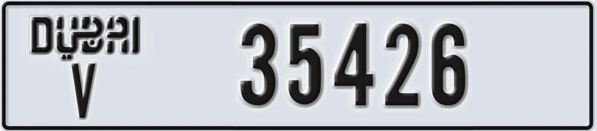 UAE License Plate Dubai V 35426